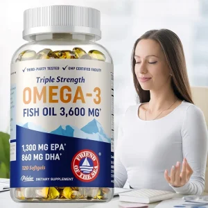 Omega 3 Fish Oil Supplement Omega-3, EPA and DHA, Relieve Brain and Joint Fatigue, Support Bone and Heart Health