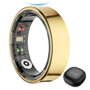 COLMI R09 Smart Ring Men Women with Charging Case, Body Temperature Health and Sleep Monitor